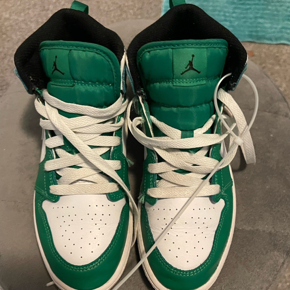 Jordan Kids' Green and White Sneakers